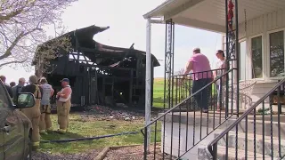 Unoccupied Barn Fire Fueled by Wind