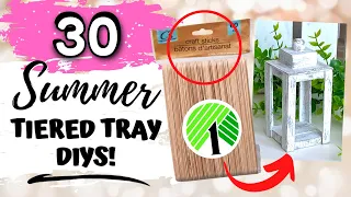 30 Seriously CUTE Tiered Tray DIYS / Dollar Tree DIY / Summer DIY Home Decor