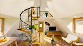 (6 x 7) Meters Gorgeous  A-Frame Loft-Type Tiny House Design Idea | Exploring Tiny House