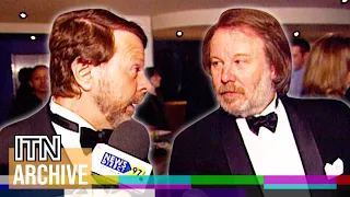 ABBA's Björn Ulvaeus Keeps Tipsy Benny Andersson in Line at Mamma Mia Opening Night (1999)