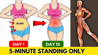 5 Minute Standing Workout ✔ Lose 2 Inches in 7Days | Weight Loss In 1 Week