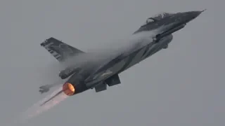4Kᵁᴴᴰ BAF F-16 DARK FALCON is flying in DARK SKY !!
