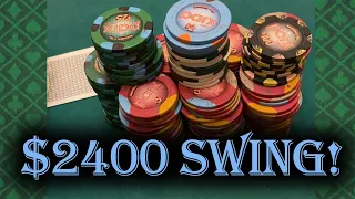 FASTEST SNAP CALL EVER?! $2400 SWING! CRAZY 2/5 SESSIONS AT PARX CASINO / ACE POKER VLOG 4