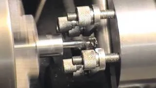 A tailstock cross drilling jig, in use