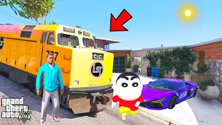 Franklin And Shinchan Travelling Super Fast Train From Los Santos To North Yankton In GTA V