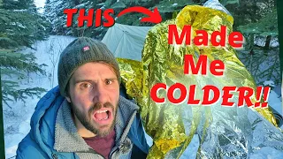 How An EMERGENCY Blanket Almost KILLED me! | Winter Camping FAIL!