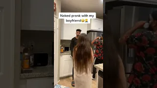 NAKED prank in front of boyfriend's friend !! 😳😳       credit: chrisandjasmin        #shorts#viral