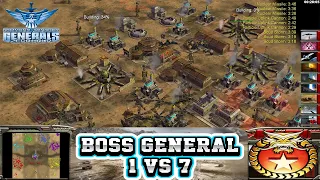 Command & Conquer Generals Zero Hour - Boss General 1 vs 7 HARD Generals P34 (1080p 60fps)