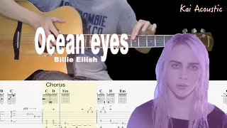 Ocean Eyes(Billie Eilish) | Fingerstyle Guitar Tutorial TAB & Chords & Lyrics