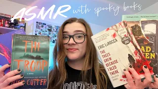 ASMR tapping on spooky books for spooky season 👻 pt 3 (page flipping, tapping, scratching, etc.)