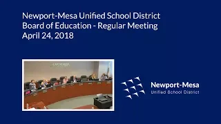NMUSD School Board Meetings - APR 24, 2018