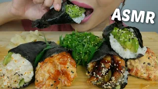 ASMR SUSHI Cones *Temaki Spicy Tuna, Salmon, Unagi & Avocado with Seaweed Relaxing Eating Sounds| NE