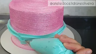 BOLO SEREIA | GLOW CAKE | WAVE CAKE COM PINCEL | BICO 123 | ATELIÊ DOCE - LIDIANE OLIVEIRA