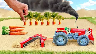 most creative science projects | mini tractor is plowing for the cultivation of carrots
