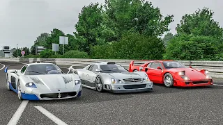 Forza 7 Drag race: Maserati MC12 vs Ferrari F40 vs Mercedes-Benz CLK GTR