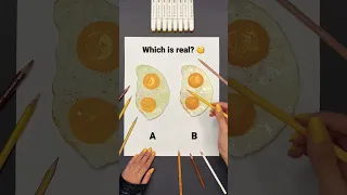 Which is the real one? 🍳🤔 #shorts #artist #drawing #art #painting #creative #draw