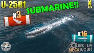SUBMARINE U-2501 3 Kills & 133k Damage | World of Warships Gameplay 4k