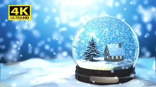 1- Hour Ambient 🎄 Christmas Music | 4K HD Snow Globe Background