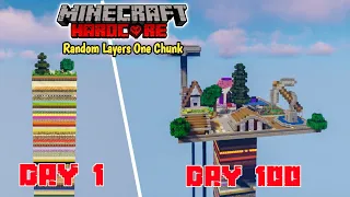 I Survived 100 Days on a Random Layer One Chunk in Minecraft Hardcore 1.20