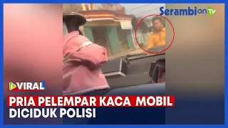 Pengendara Motor Lempar Kaca Mobil hingga Pecah Ditangkap Polisi