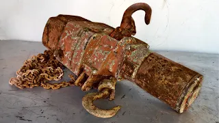 Restoration electric chain hoist very rusty 50 years old | Restore the antique electric winch 1969