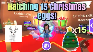 Hatching 15 Christmas Eggs In Roblox Adopt Me! | So Many New Pets!