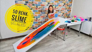 50 Different Colors Slime Waterfall