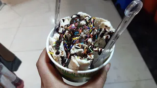 Ice Cream Rolls in Commercial Rawalpindi - Street Food Pakistan - Tawa Icecream - Nida's Cuisine -