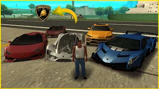 GTA SA - Stealing Luxury Lamborghini Cars in GTA San Andreas with CJ! ( GTA SA lamborghini)