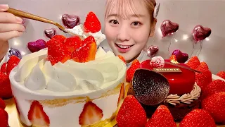 ASMR WITTAMER Strawberry Cake Berry Mousse Cake【Mukbang/ Eating Sounds】【English subtitles】