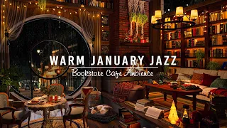 Warm Piano Jazz Music & Cozy Rain Night at Bookstore Cafe Ambience with Relax Rain Sound to Sleeping