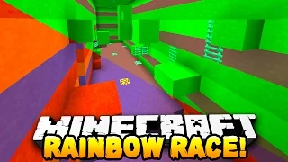 Minecraft - RAINBOW PARKOUR RACE! - w/ Preston, Woofless, Choco & Kenny