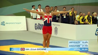 BROWNE Elliott (GBR) - 2018 Trampoline Worlds, St. Petersburg (RUS) - Qualification Tumbling R1