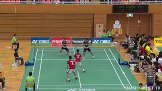 遠藤大由/渡辺勇大(日本ユニシス) vs 塚本好喜/玉手勝輝(日立情報通信Ｅ)D1準決勝【第69回全日本実業団バドミントン選手権】