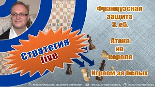 Французская защита 3. е5.  Атака на короля. Играем за белых. Игорь Немцев. Обучение шахматам