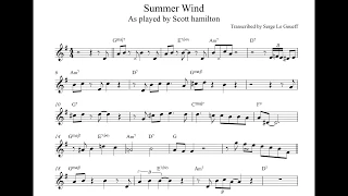 Scott Hamilton plays: Summer wind. Solo Transcription