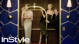 Ashley Benson, Hannah Linkenhoker, and Carter Cohn | 2020 Golden Globes Elevator | InStyle | #Shorts