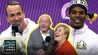 James Corden's Parents Invade Super Bowl 50 Media Day