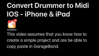 GarageBand Convert Drummer Track to Midi Drum IOS - iPhone & iPad