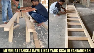 Cara membuat tangga lipat dari kayu SERBAGUNA