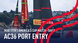 The 36th America’s Cup | Port Entry Stern Camera | 🔴 LIVE Day 7