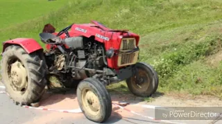 Ku przestrodze wypadki ,ursus c-330 c-360 c-350 . Rozpołowiony traktor . Wypadki traktorów ciągnik