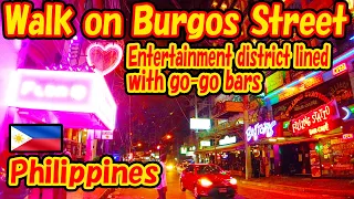 Walk along Burgos Street, which is lined with go-go bars. Manila, Philippines -Travel Log-