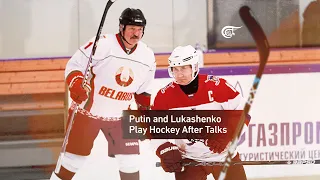 Putin and Lukashenko Play Ice Hockey