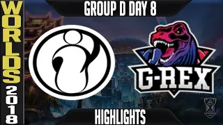 GRX vs IG Highlights | Worlds 2018 Group D Day 8 | G-REX(LMS) vs Invictus Gaming(LPL)