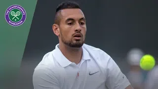 Nick Kyrgios serves underarm to Rafael Nadal in Wimbledon 2019 match