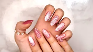 Pink magnetic gel nails