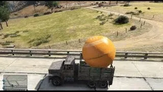 GTA V: Transporting The Big Ball! (Driving Around With The Giant Orange Ball in The Back of a Truck)
