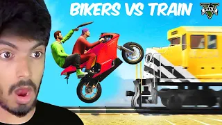 Bikers VS Trains 💥🔫 | GTA 5 With Friends - Black FOX