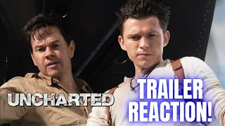 Uncharted Movie Trailer Reaction | Tom Holland and Mark Wahlberg As Drake And Sully?